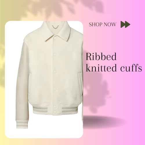 Unisex off-white varsity fleece jacket4