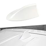 Hawyet 1 PC Car Shark Fin Antenna, Car Roof AM/FM Radio Aerial Base with 3M Adhesive, Enhance Signal Shark Fin Antenna Cover Decoration (White)
