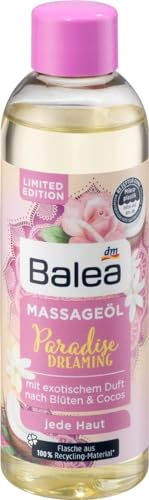 Balea 3er-Set Massageöl: CALM FEELING mit fruchtig-sinnlicher Note (100 ml) + MINDFUL MOMENT blumig exotisch (100 ml) + PARADISE DREAMING Pflegeöl mit einem Hauch von Blüten & Cocos (100ml), 300 ml – Bild 6