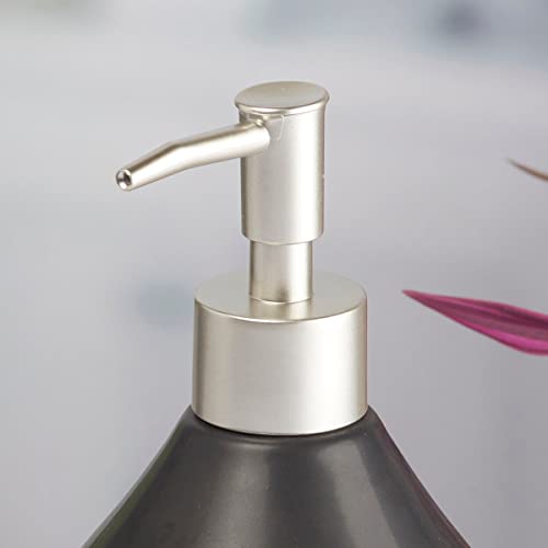 Image of Kookee Ceramic Soap Dispenser with Pump for Kitchen, Bathroom, & Wash Basin, Designer Refillable for Liquid Handwash, Shampoo & Lotion, Leakproof, Set of 1 (8013)