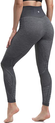 RUNNING GIRL High Waist Seamless Yoga Leggings for Women,Tummy Control Laser Cut-Out Compression