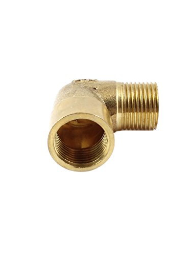 Brass Tone Elbow 3/8 PT Male to 3/8 PT Female Pipe Fitting Coupler - Image 2