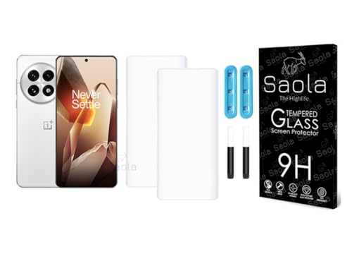 Image of Saola 2-Pack UV Curved Tempered Glass for Oneplus 13 | 9H Hardness | Edge-to-Edge Full Screen Coverage | UV Light Installation | Scratch Resistant | Case Friendly Screen Protector. (6.82 Inches)