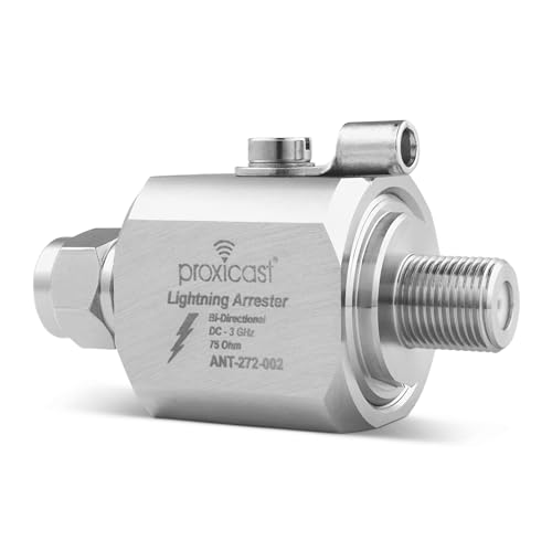 Proxicast Coaxial Lightning Arrester/Suppressor with Male/Female 75 Ohm F Connectors - Pro-Grade...