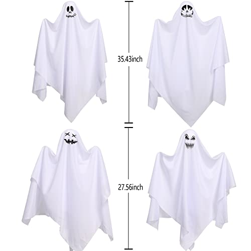 4 Pack Halloween Hanging Ghosts Decoration, Two In 35.43 Inch And Two In 27.56 Inch Flying Ghost For Front Yard Trees Window Patio Lawn Garden Party Halloween Decorations #TOP1