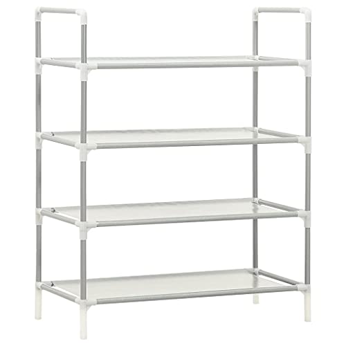 Étagère à Chaussures en Métal et Tissu Non Tissé, 4 Niveaux, Range Chaussures, Meuble Chaussure Entrée, Shoe Rack, Argent, 60 x 29 x 71 cm – Image 4