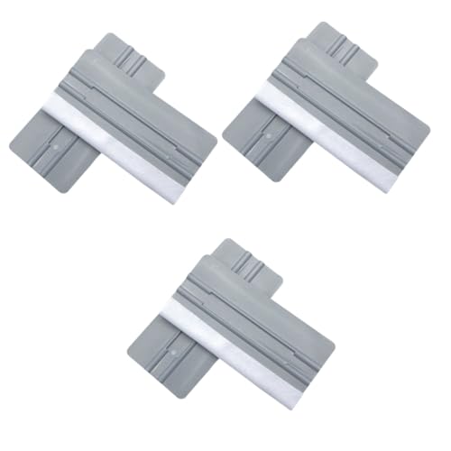 Abaodam 3sets Car Film Application Tool Set Grey Plastic Scraper with Felt Edge Smooth Edge for Applying Protective Tinted Films Auto Windows Without Damaging Paint 2pcs*3