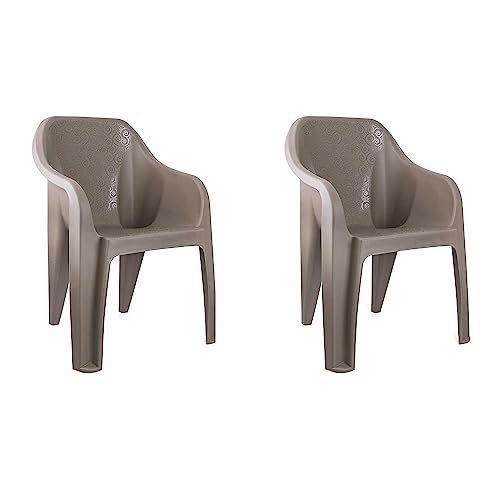 Image of Cello Dynamo Plastic Chair (Set of 2)(Grey) | Strong and Durable | Easy to Clean | Chair for Living Room, Bed Room, Kitchen, Office Room, Outdoor | 3 Years Warranty