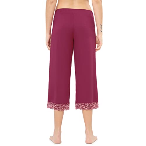 Image of Amante Solid Below Knee Mid Rise Capri Sleep Bottom