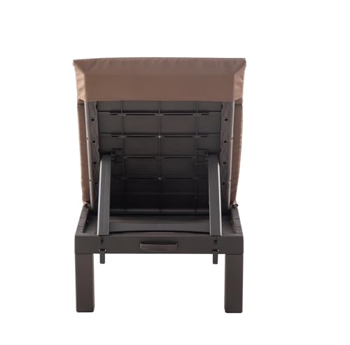 Chaise longue pliable extérieur avec dossier réglable et coussin - 4
