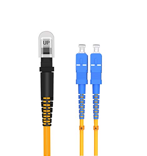 Cable de fibra óptica MTRJ-SC monomodo de 20m para conexiones dúplex OS2 estables en color amarillo