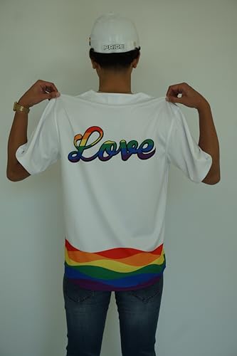 Camiseta de béisbol Rainbow – Top unisex con botones, diseño vibrante y colorido, ligera y transpirable miniatura 2