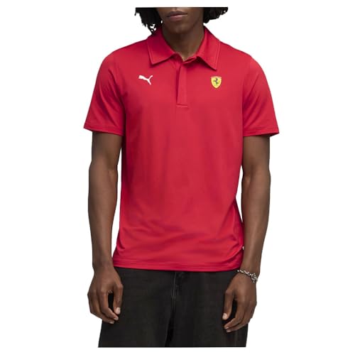 PUMA Men's Standard Scuderia Ferrari Formula 1 Cloudspun Polo, Rosso Corsa AH253