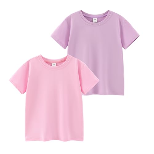Image of Kids T Shirt Short Sleeve Crewneck Tee for Toddler Boys and Girls Cotton Basic Summer Top 2-6 Years