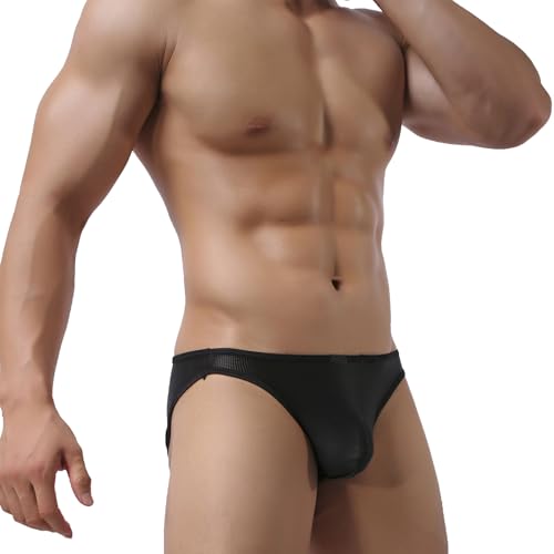 Men's Seamless Front Pouch Briefs Mens Tagless Bikini Underwear Sexy Low Rise Breathable Underpanties for Men