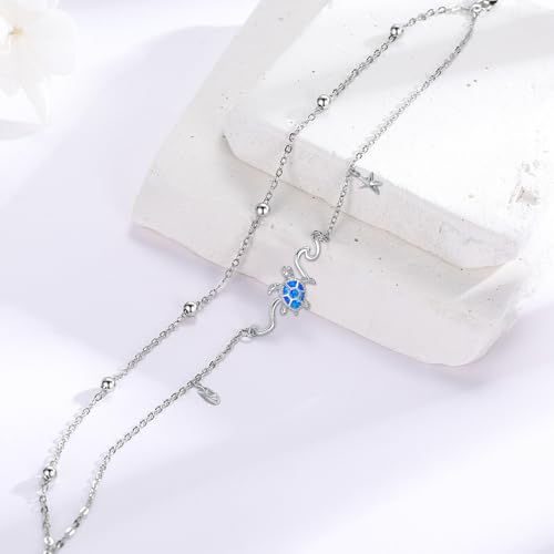 Image of Anklet for Women 925 Sterling Silver Double Infinity Ankle Bracelet Waterproof Summer Jewelry Anniversary Birthday Gifts for Her
