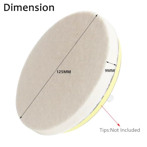 Junlixn WOOL POLISHING PADS Felt Buffing Wheels Flocking Hook & Loop Back thumb #1