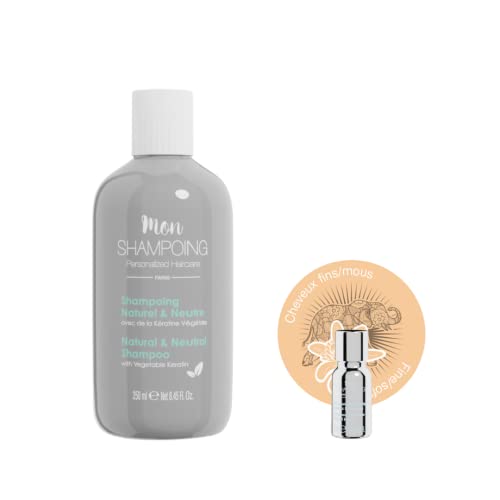Mon Shampoing - Duo Shampoing Naturel - Cheveux Fins - Sans SLS/Sans Paraben/Sans Silicone - Huiles Essentielles & Vég. Fleur Oranger - Sauge - Raisin - Convient pour Lissage/Extension. 250ml + 5ml Cover
