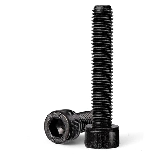 GuoYomm M10-1.5 x 80mm 6pcs Hex Socket Head Cap Screws Bolts, 12.9 Grade Alloy Steel, Black Oxide Finish, Metric Allen Drive, Full Thread