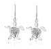 AeraVida Love Life Sea Ocean Turtle Heart Abalone Shell Sterling Silver Dangle Earrings | Elegant Ocean-Inspired Turtle Earrings for Women | Sterling Silver and Abalone Shell Jewelry