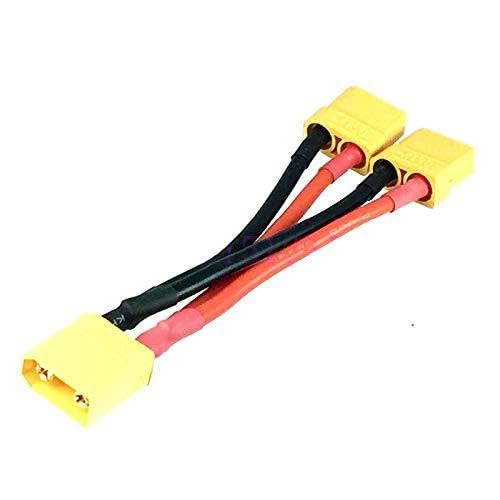 XT90 Parallel Battery Y Splitter Cable 1 Male to 2 Female for Battery
