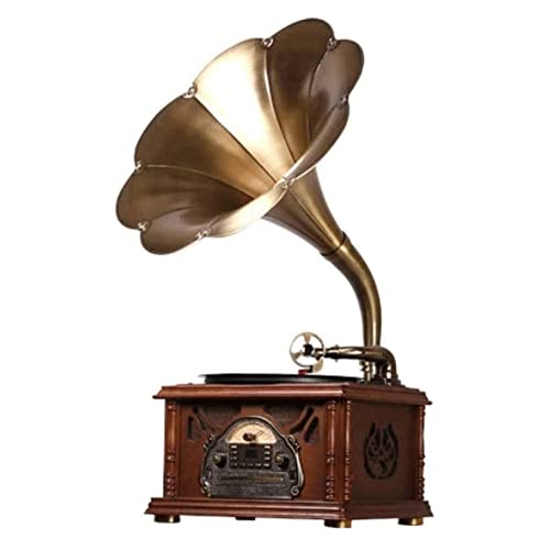 Tourne-Disque, Haut-Parleur Bluetooth phonographe rétro, Gramophone Vintage, Tourne-Disque Vinyle avec klaxon en cuivre… - Les Beatles, Paul McCartney, John Lennon, RIngo Starr, George Harrison Tourne-Disque, Haut-Parleur Bluetooth phonographe rétro, Gramophone Vintage, Tourne-Disque Vinyle avec klaxon en cuivre…