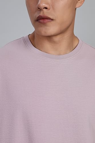 Image of FYLTR Men's Casual Textured Round Neck T-Shirt - Oversize Fit | Stretch Cotton Fabric | Half Sleeves | Soft & Stretchable | Oversized T-Shirts for Men | Loose Fit T-Shirts for Men