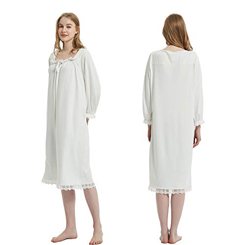 Cityelf Women’s Vintage Lace Nightgown Victorian Style Nightshirt Lounge Dress Stretchy Pajama Shirt Sleepwear2