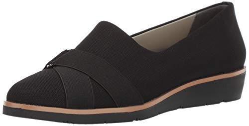 Image of Aerosoles - Women's Side View Shoe - Essential Black Wedge with Memory Foam Footbed
