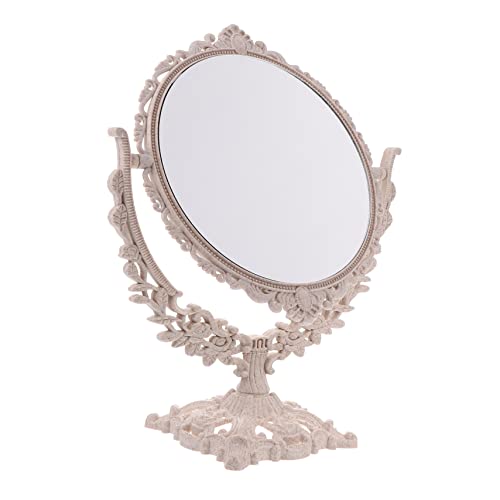 Espejo de maquillaje redondo estilo retro europeo