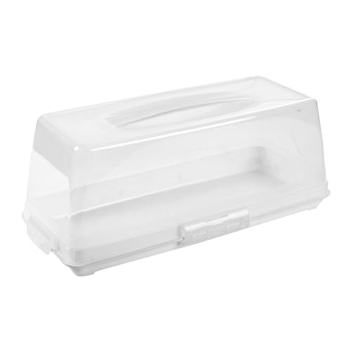 Homéa, Boite à Cake Plastique 36,8 x 17,4 x H14 cm, Blanc