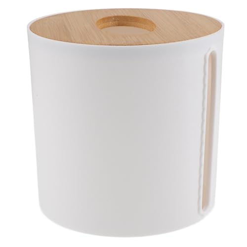 Imagen de HOMOBABE Dispensador de Papel Higiénico Redondo Tapa de Bambú