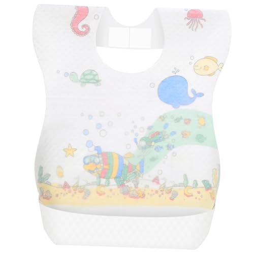 ibasenice 40piezas Baberos Desechables Para Bebés y Niño Niña Impermeables y Ligeros Protección Completa Para Comer Babear Fácil De Llevar Usar