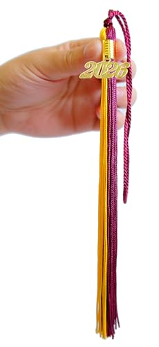 Image of Maroon and Gold Graduation Tassel 2026 for Grad Cap and Graduation Ceremony Accessory Decoration
