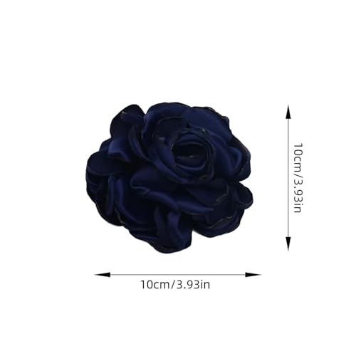Image of Big Flower Pins for Clothes Fabric Rose Flower Brooches for Women Large Delicate Elegant Flower Lapel Pin for Wedding Party Dance Banquet Wedding Guest Dresses Suit Accessories 7.5in