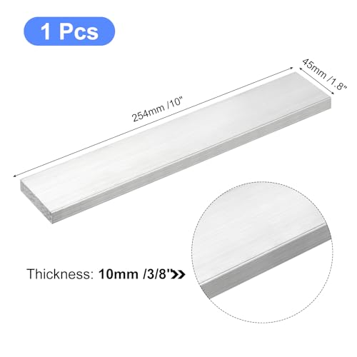 Image of uxcell Square Aluminum Flat Bar, 3 /8 inch Thick 1.8 inch Width 10 inch Length Square Aluminum Bar 6061 Aluminum Flat Plate, 10 x 45 x 254mm T6511 Solid New Mill Stock for Industrial Building
