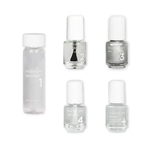 Dazzle Dry Mini Kit 4 Step System - Silver Lamé, a full coverage metallic galvanized steel. (5 Piece Kit)