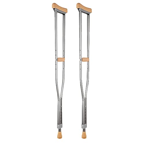 Béquilles axillaires en aluminium réglables avec appui sous-brachial confortable pour adulte