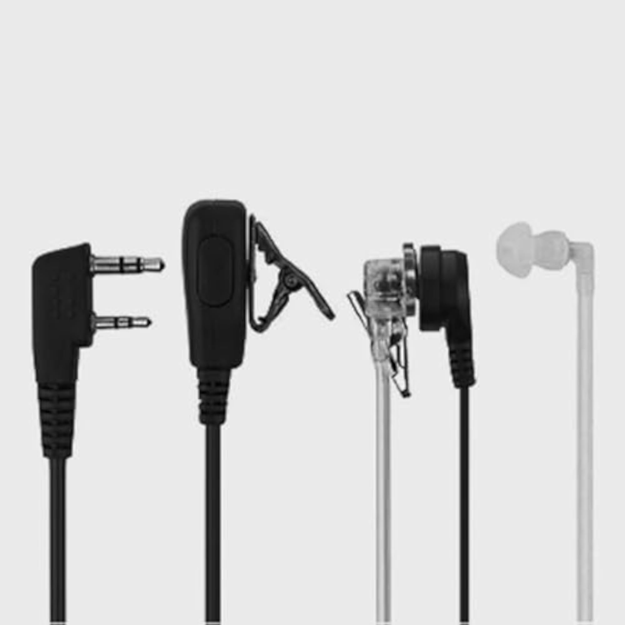 Covert Wired Earpiece Throat Mic Headset, Pack of 2