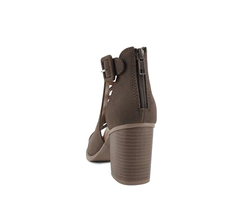 Image of Soda Aran ~ Women Open Toe Crisscross Straps Back Zipper High Heel Fashion Sandal with Adjustable Ankle Strap