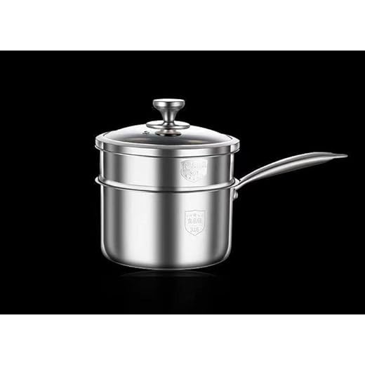 Mr. Right Double Boiler Pot for Melting Chocolate,Stainless Steel Steamer Set with Glass Lid for Candle Making - Clear View while Cooking,Dishwasher & Oven Safe 3 Qts & 4 Pieces