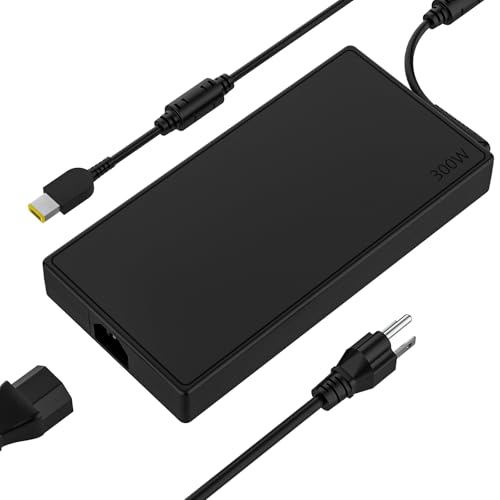 Image of 300W 20V 15A Laptop Charger Compatible with Lenovo Legion 5 5i 5P 7 7i pro 15 16 17 R9000P R9000K Y9000K Y9000X ADL300SDC3A GX21F23045 SA10R16956 5A10W86289 AC Power Adapter Supply Cord
