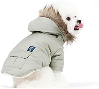 PetBoBo Cat Dog Doggie Down Jacket Hoodie Coat Pet Clothes Warm Clothing for Small Dogs Winter Beige XL