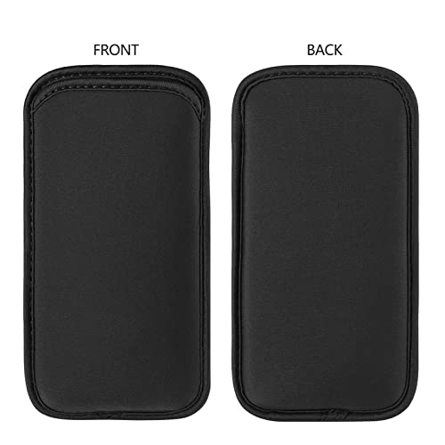 2 PCs Neoprene Cell Phone Sleeve Phone Pouch Compatible for Apple iPhone 16 Pro Max 16 Plus Galaxy S25 Ultra S25+ S24 FE A53 A32 A03s Pixel 9 Pro XL OnePlus 13 13R (Medium, Fits Naked) Black