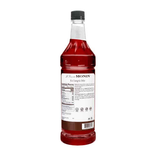 Image of Monin Flavored Syrup, Red Sangria Mix, 33.8-Ounce Plastic Bottle (1 liter)