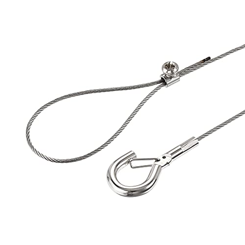 Image of uxcell Picture Hanging Wire Kit, 2Set 1M Adjustable Hanger Wire Hook for Home Art Gallery Picture Kit, Load 66 Lbs, with Single Hole Fixing Screws
