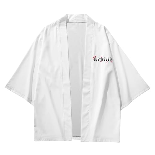 Image of DOVWOER Women's and Men Cardigan Jackets Japanese Kimono Casual Open Front Lightweight Coat