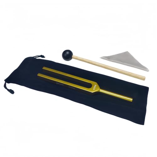 Miwayer Professional RE 417Hz Tuning Forks Golden for Healing, Medical, and Music - Multi-Frequency Tuning Fork Kit for Sound Therapy, Meditation, Chakra Balancing (Gold 417Hz​ Tuning Fork)