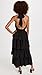 endless rose Women's Crossed Halter Neck Tiered Maxi Dress, Black, M