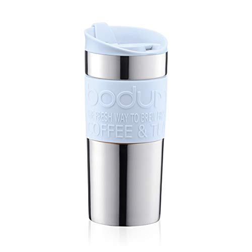 Bodum - 11068-338B-Y19 - TRAVEL MUG - Mug de Voyage Isotherme en Inox Double Paroi, Couvercle à Clapet - 0.35 l